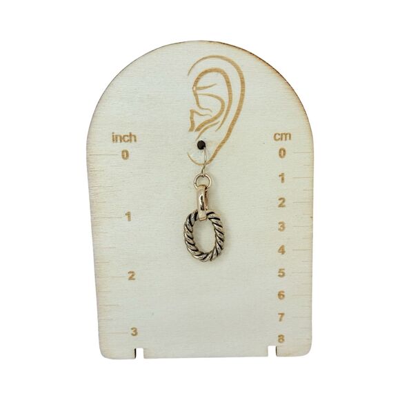 Gold Tone Twisted Hoop Dangle Earrings 1.5" Door Knocker Twisted Braid - Picture 8 of 8